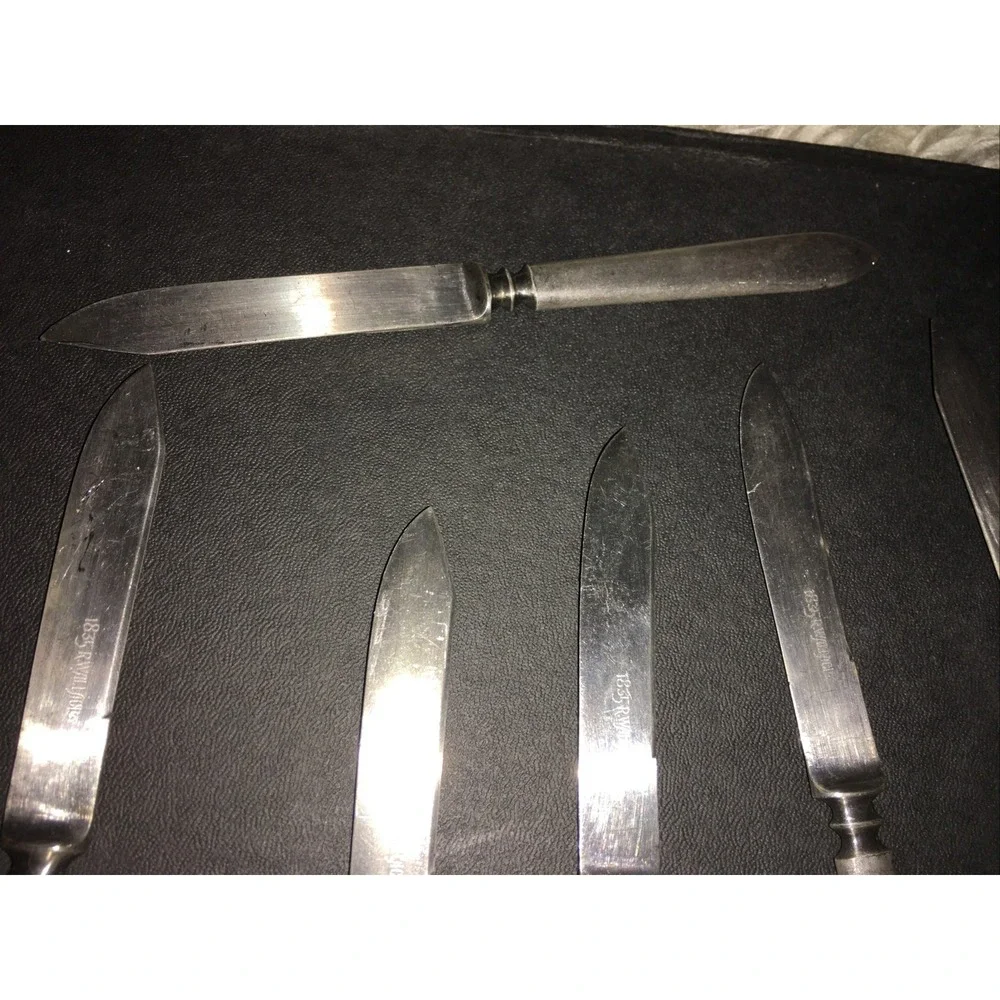 1835 R WALLACE 5 SMALL FRUIT KNIVES 6